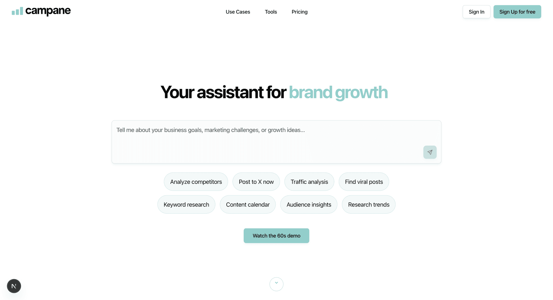 Campane – Growth Copilot for Founders screenshot 1