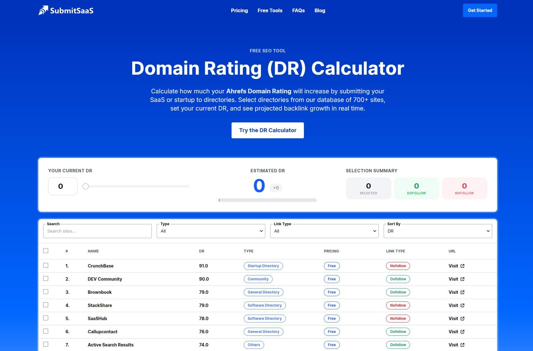 SubmitSaaS Domain Rating Calculator SubmitSaaS Domain Rating Calculator screenshot 1