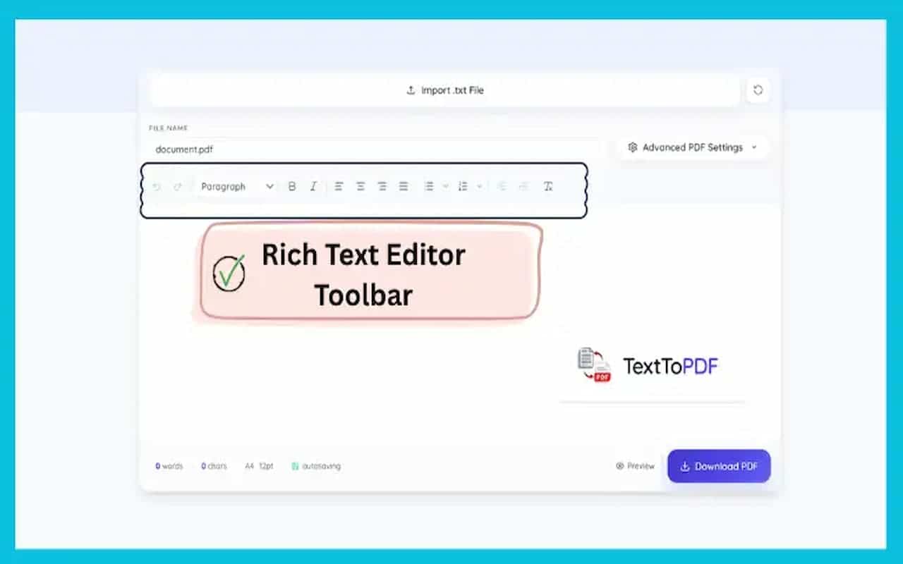 TextToPDF.net TextToPDF.net screenshot 1