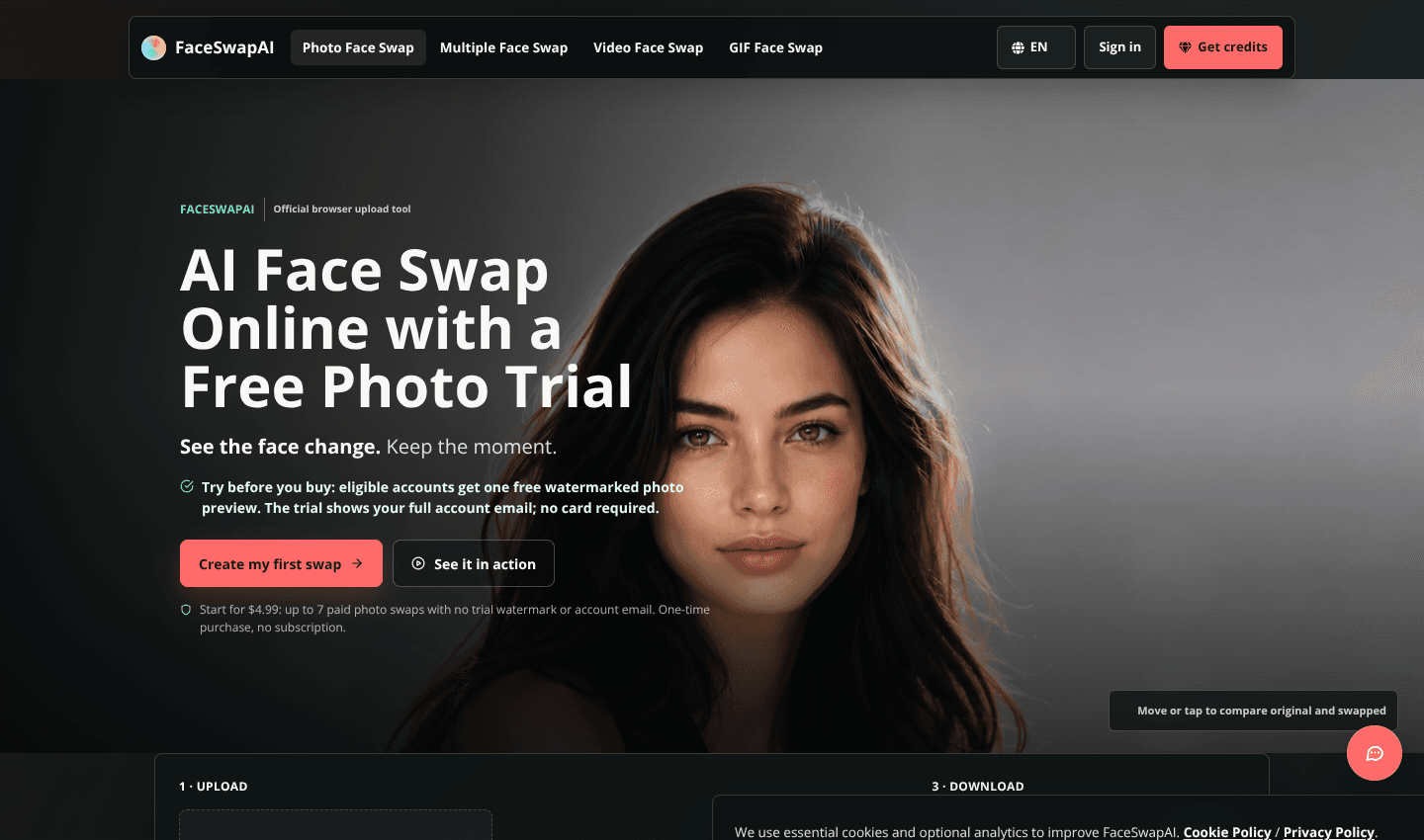 AI Face Swap Online: Free Photo Trial | FaceSwapAI AI Face Swap Online: Free Photo Trial | FaceSwapAI screenshot 1