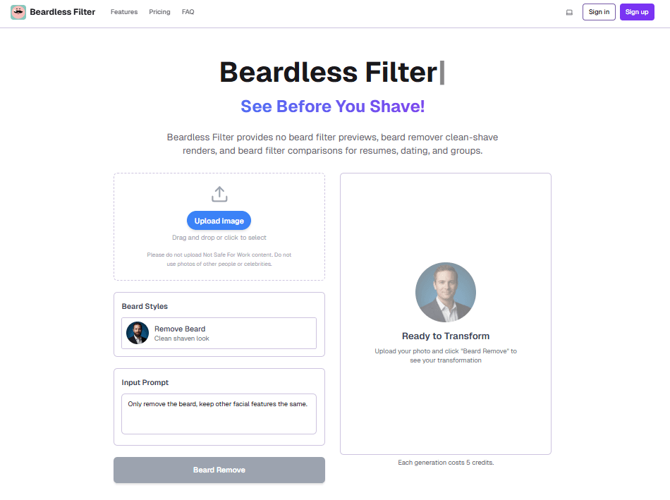 Beardless Filter Beardless Filter screenshot 1