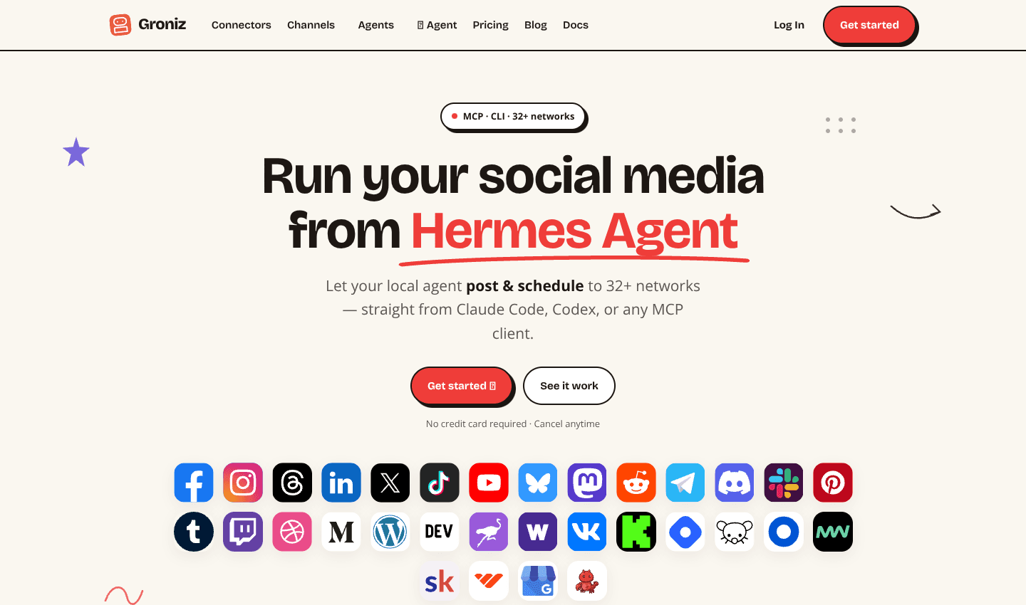Groniz — Run your social media on autopilot with AI agents Groniz — Run your social media on autopilot with AI agents screenshot 1