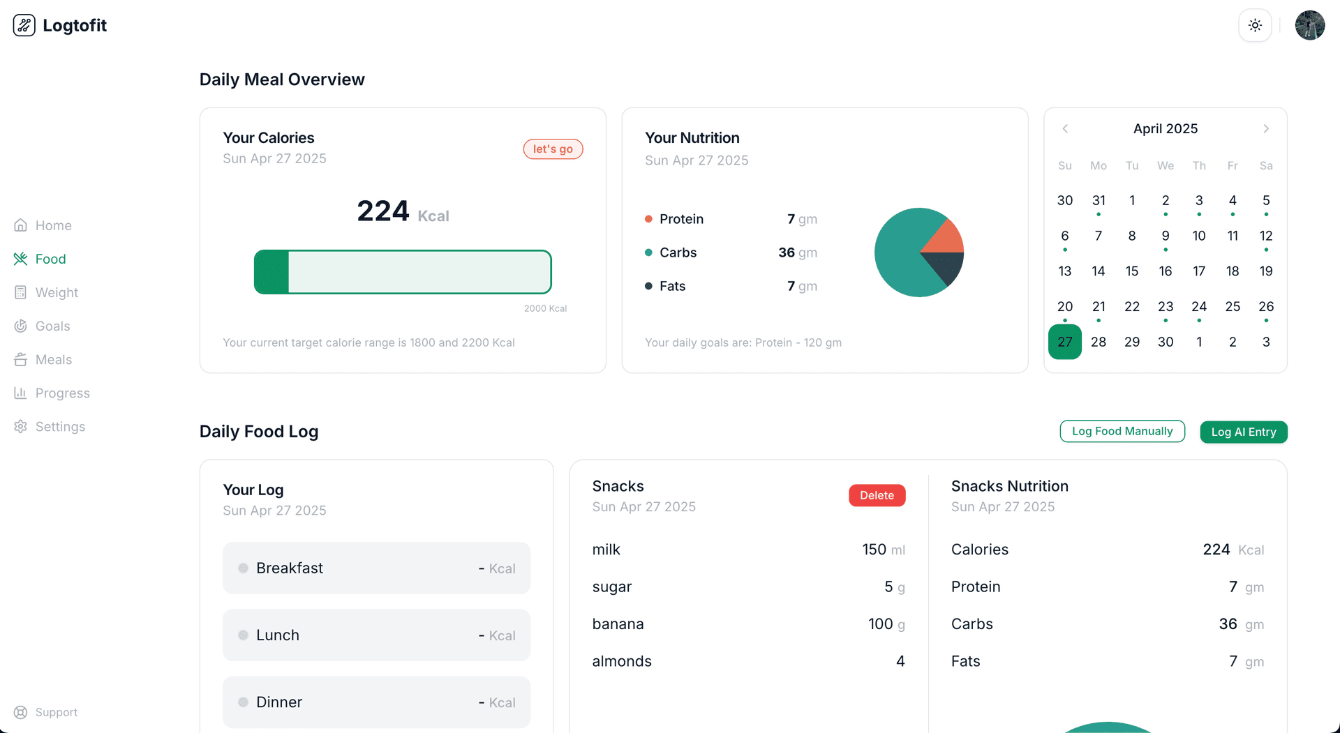 Logtofit Logtofit screenshot 1