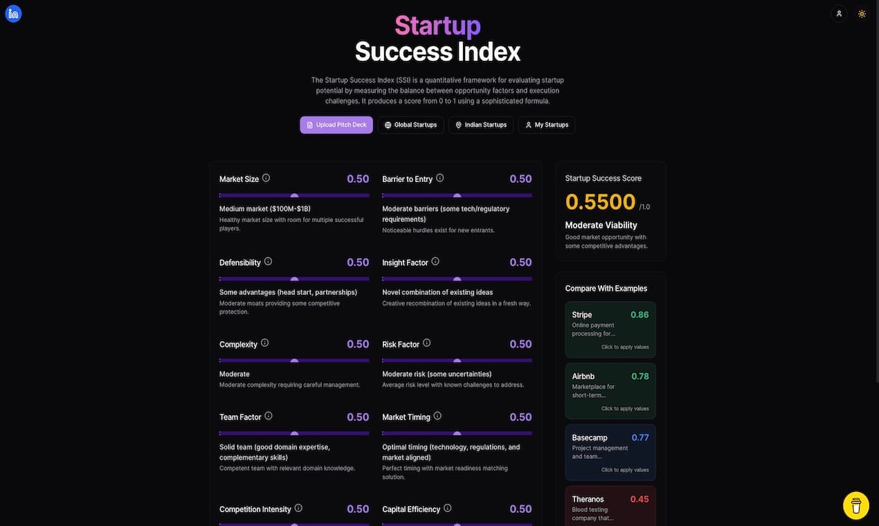 Startup Success Calculator Startup Success Calculator screenshot 1