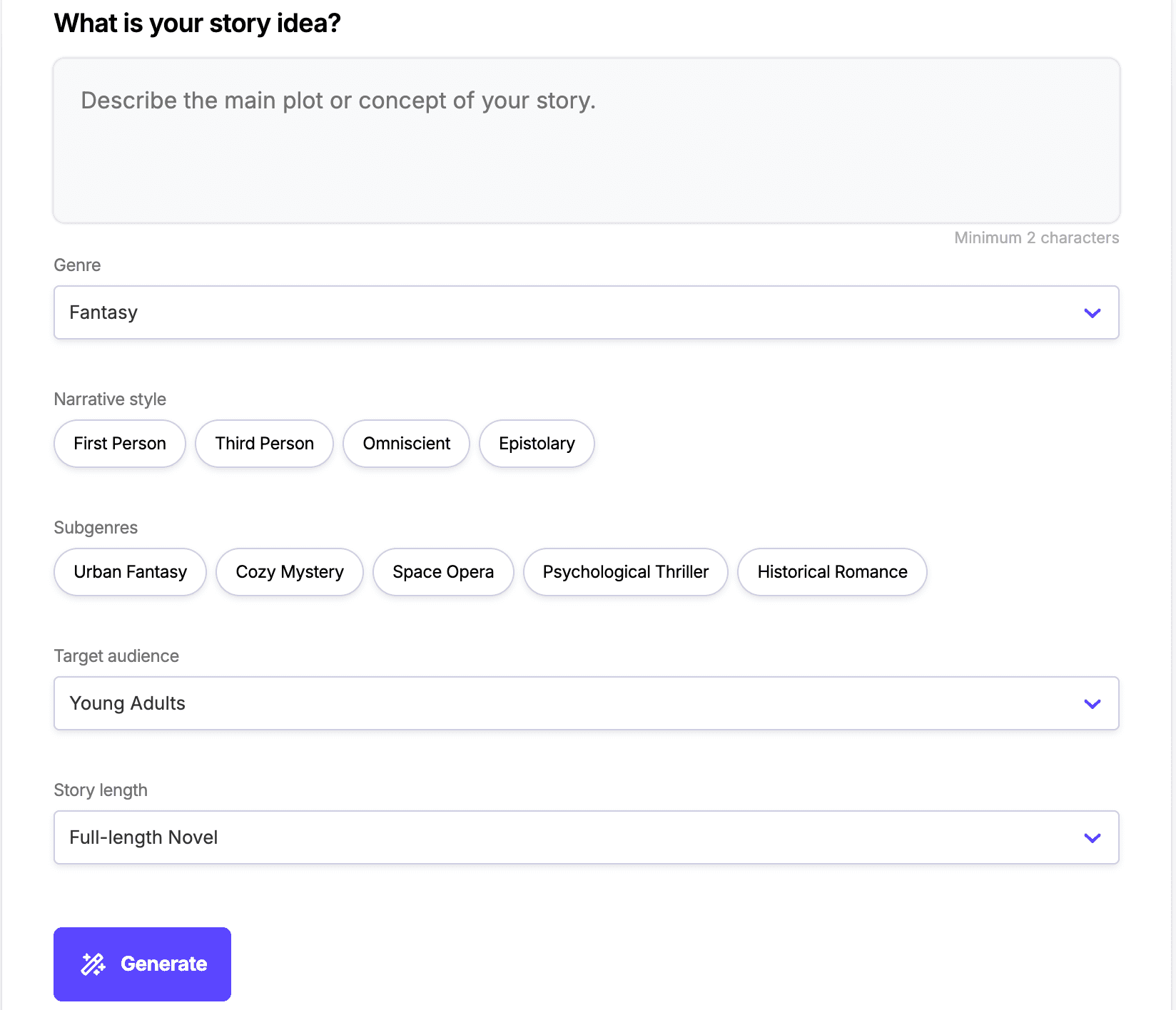 Free AI Story Idea Generator Free AI Story Idea Generator screenshot 1