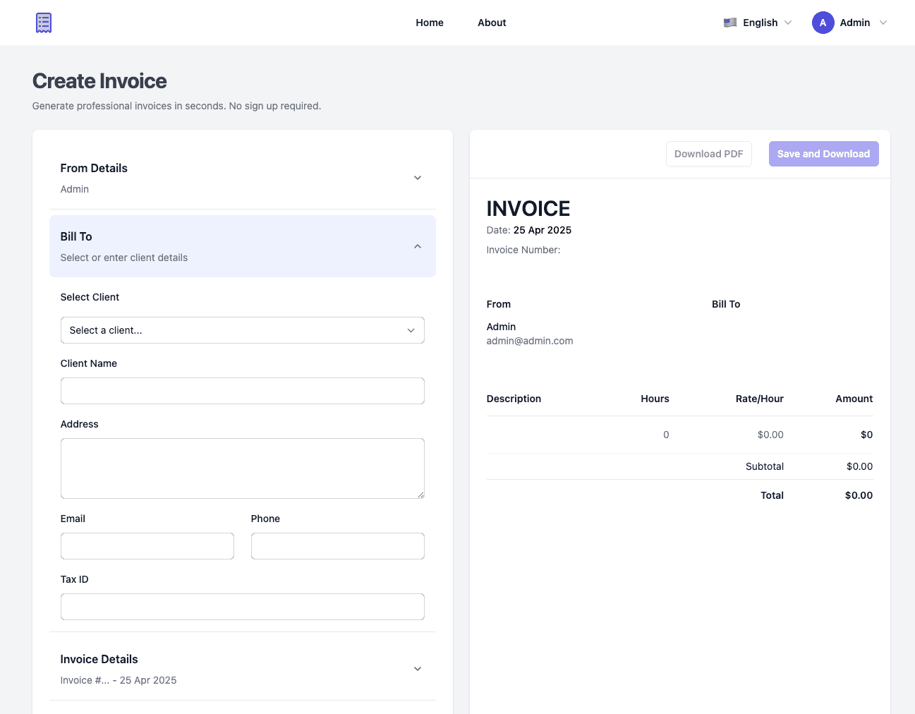 PlainInvoice PlainInvoice screenshot 1