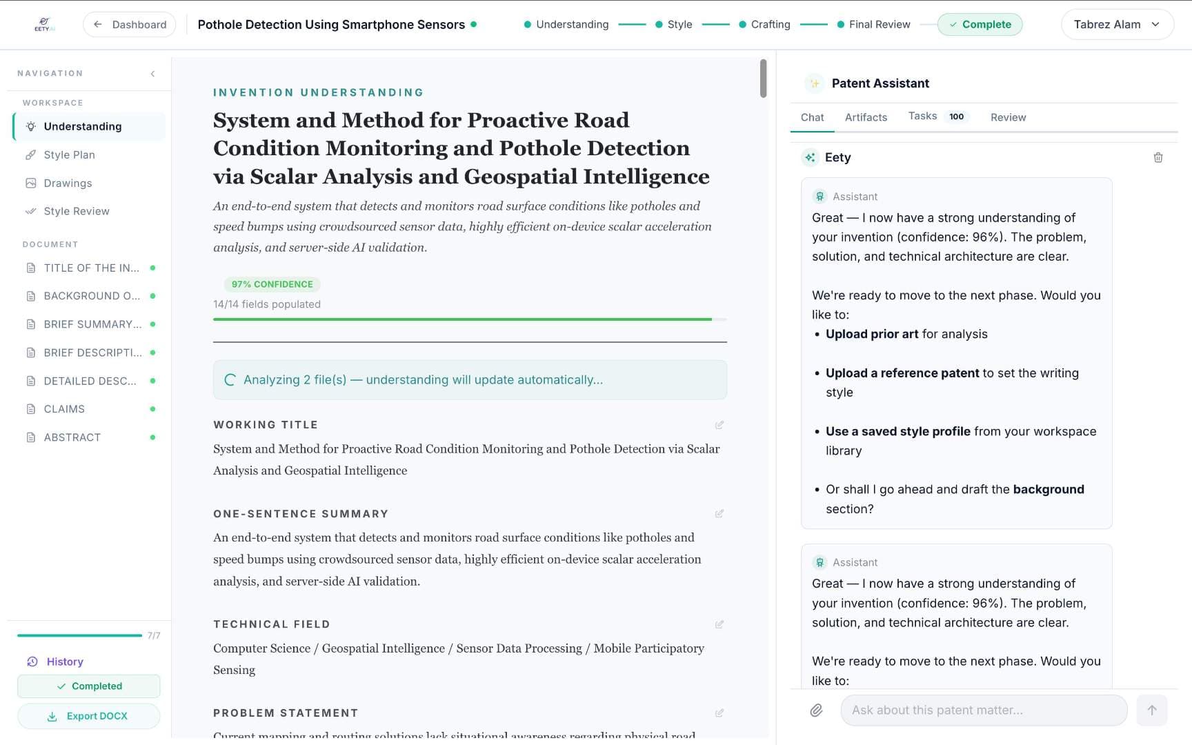 Eety AI - An AI Assistant for Patent Drafting Eety AI - An AI Assistant for Patent Drafting screenshot 1