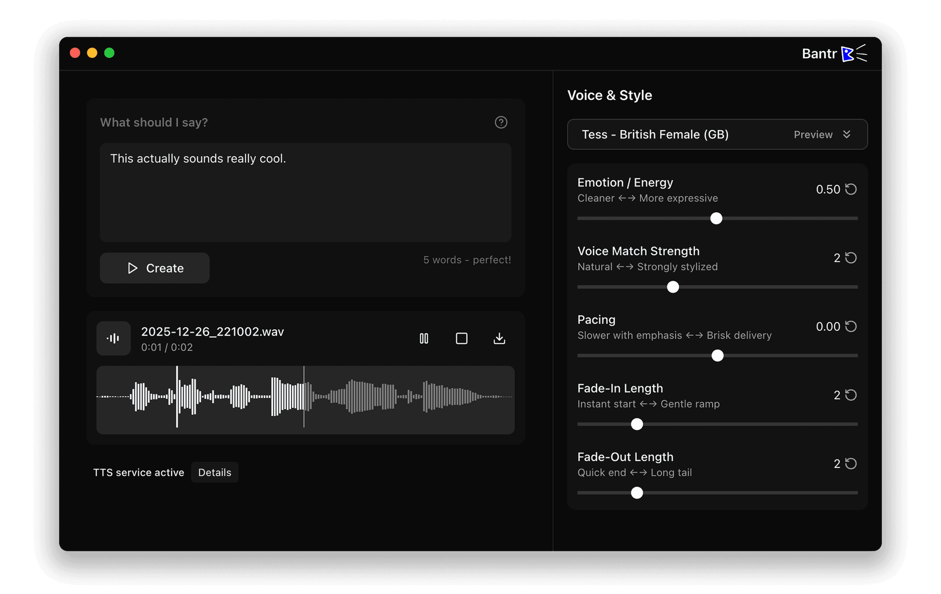 Bantr: Offline & Unlimited TTS for Mac Bantr: Offline & Unlimited TTS for Mac screenshot 1