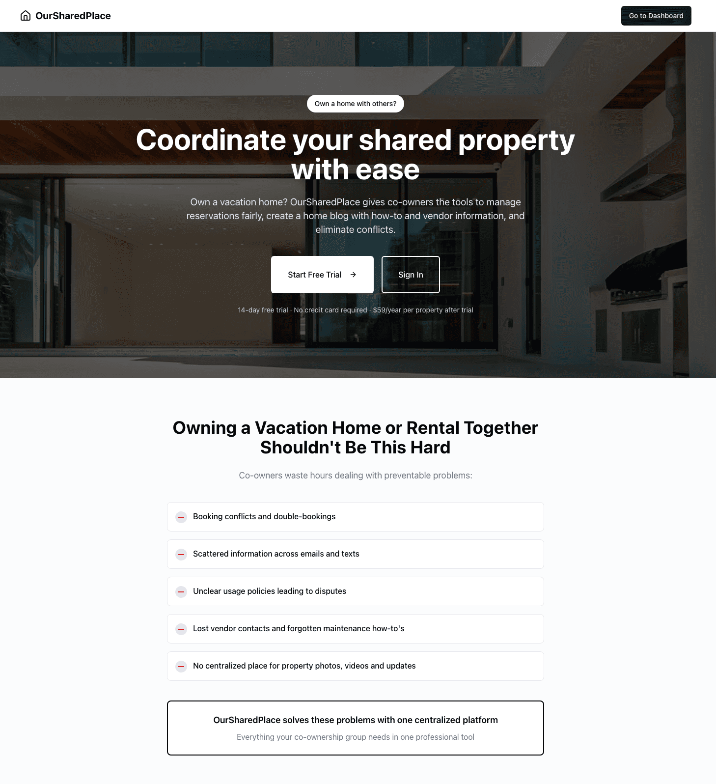OurSharedPlace OurSharedPlace screenshot 1
