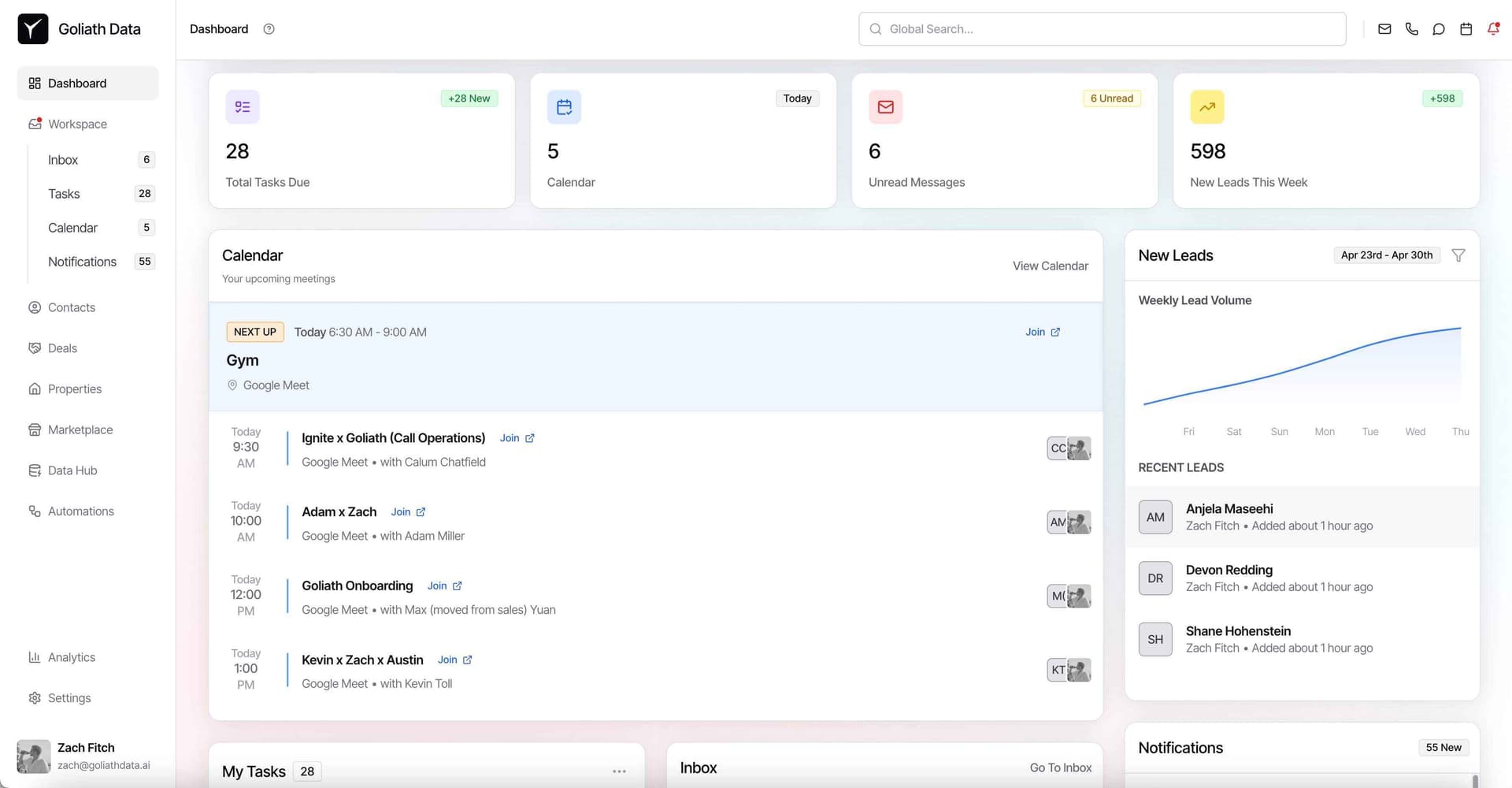 Goliath Data Real Estate CRM Goliath Data Real Estate CRM screenshot 1