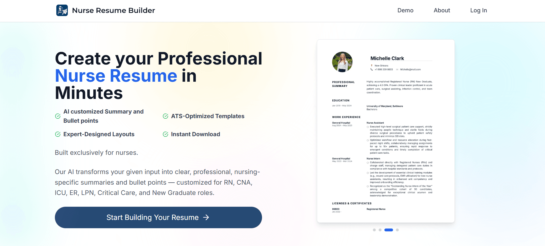 Nurse Resume Builder Nurse Resume Builder screenshot 1