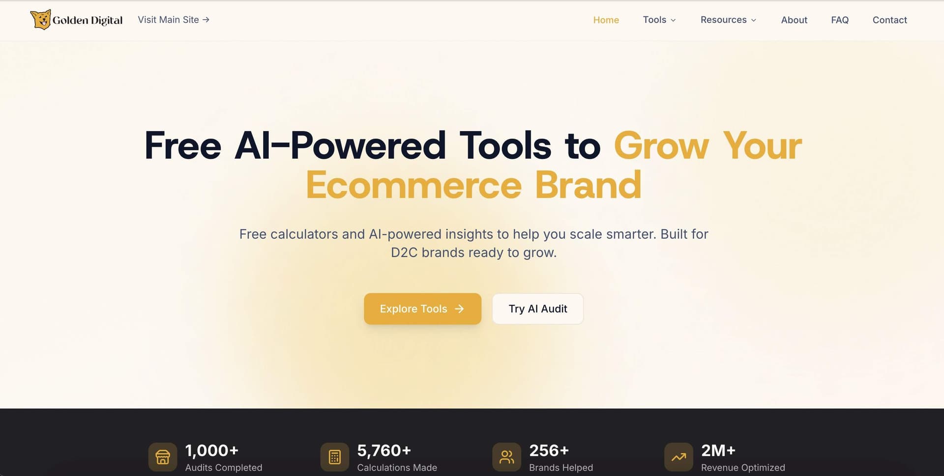 Golden Digital's Free D2C Marketing Tools Golden Digital's Free D2C Marketing Tools screenshot 1