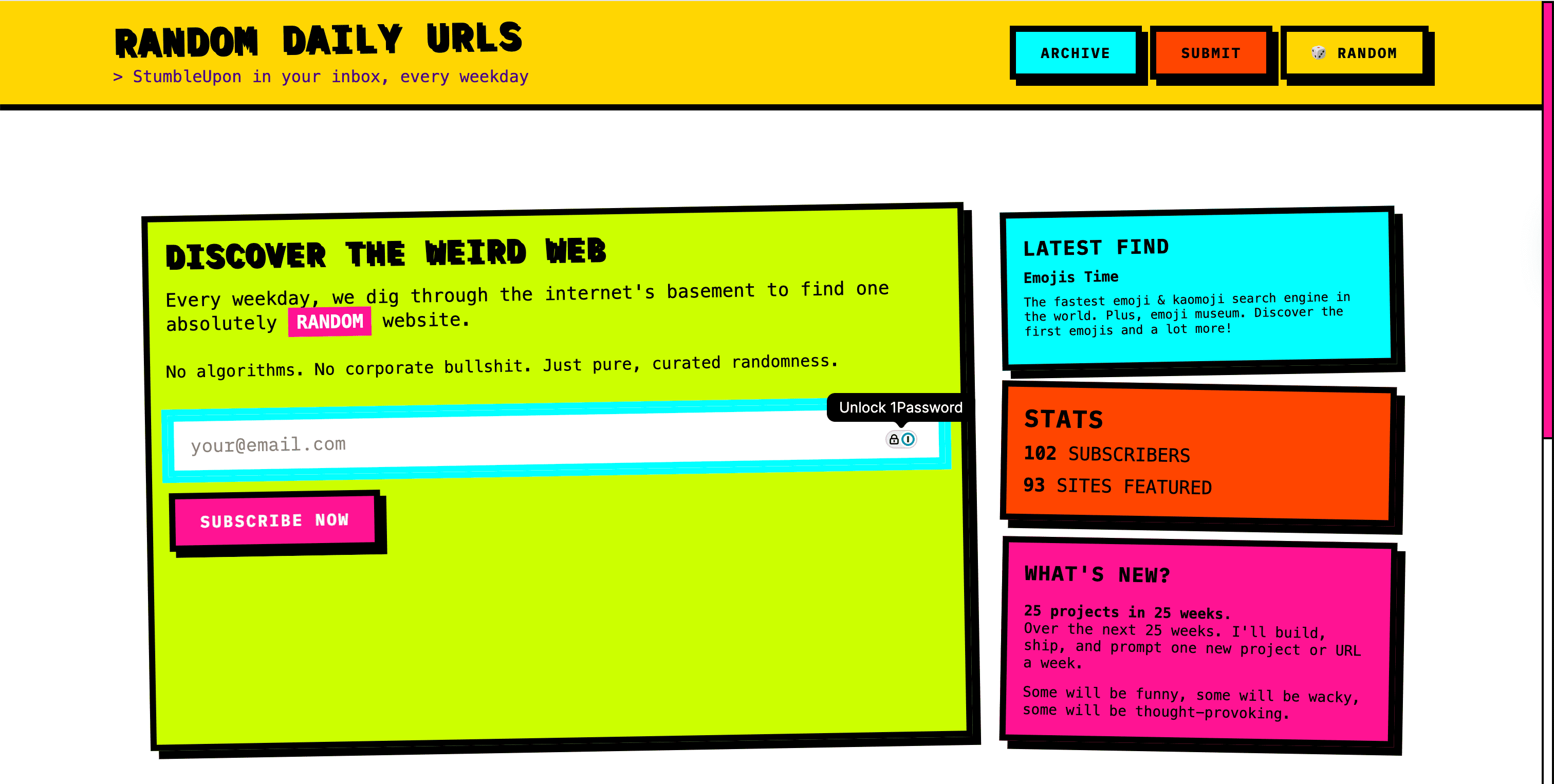 Random Daily Urls Random Daily Urls screenshot 1