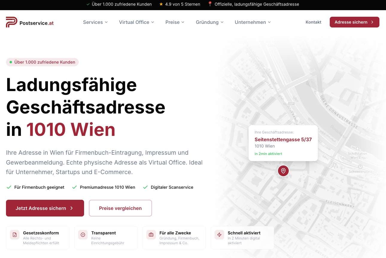 Postservice.at Postservice.at screenshot 1