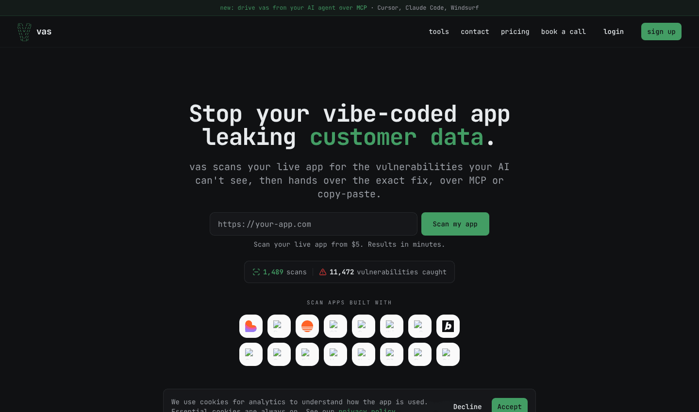 Vibe App Scanner — Secure your vibe coded app Vibe App Scanner — Secure your vibe coded app screenshot 1