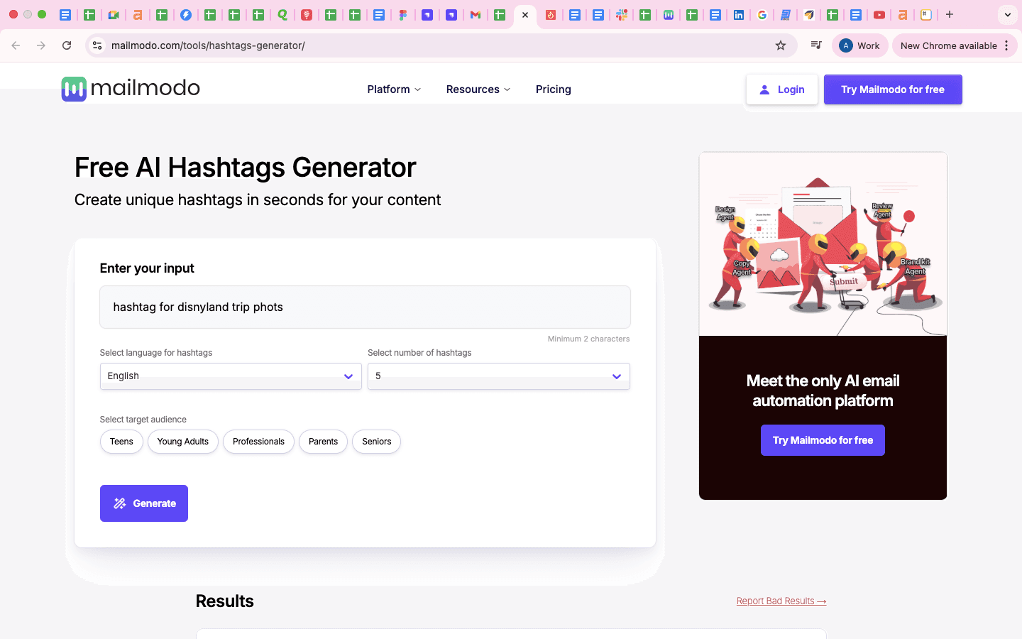 Free AI Hashtags Generator Free AI Hashtags Generator screenshot 1