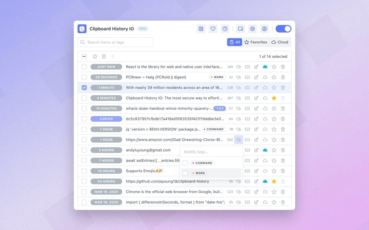 Clipboard History IO Clipboard History IO screenshot 1