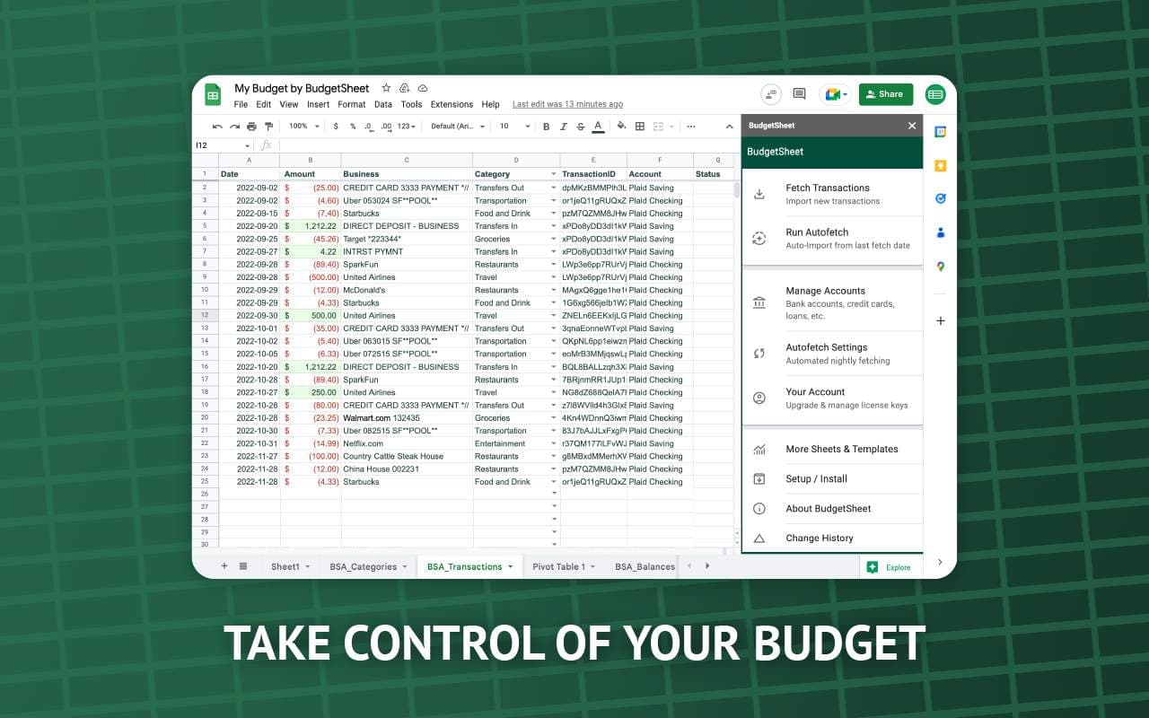 BudgetSheet BudgetSheet screenshot 1