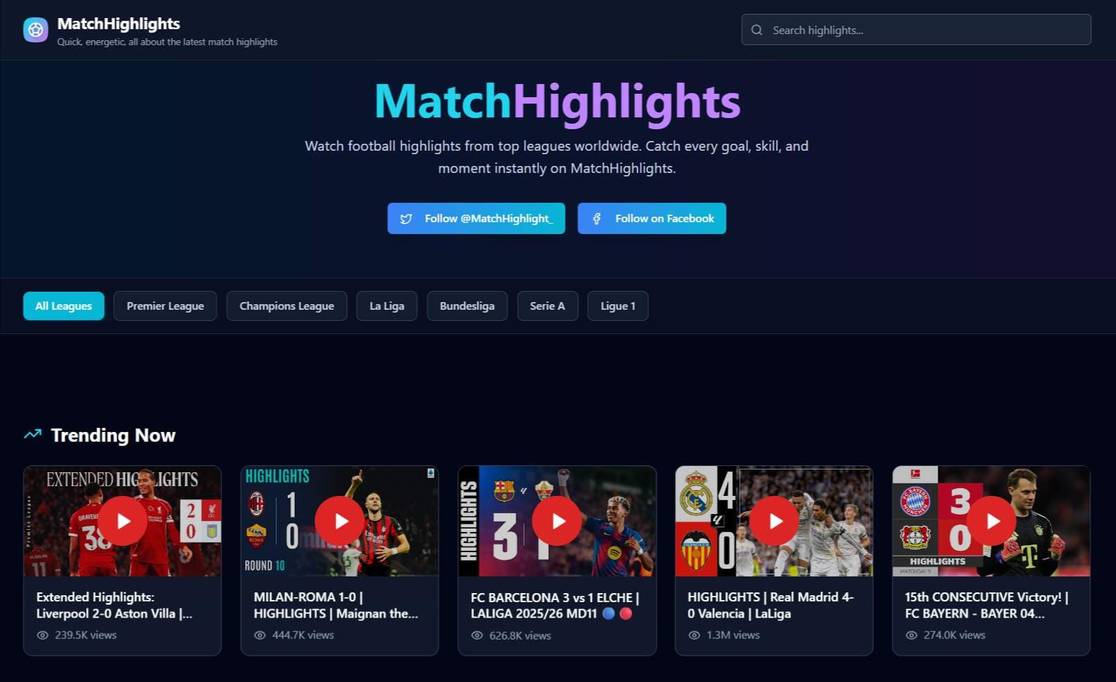 MatchHighlights MatchHighlights screenshot 1