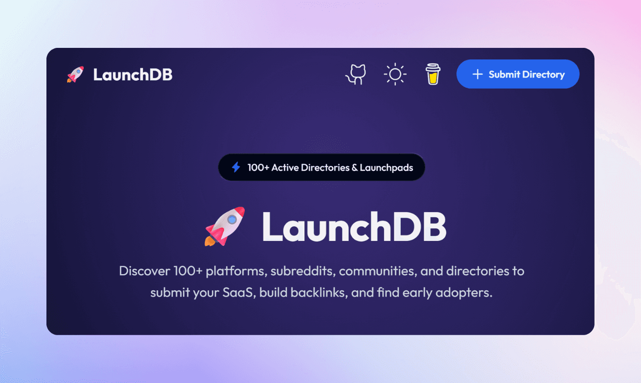 LaunchDB - 100+ Active Directories & Launchpads to Launch Your SaaS LaunchDB - 100+ Active Directories & Launchpads to Launch Your SaaS screenshot 1