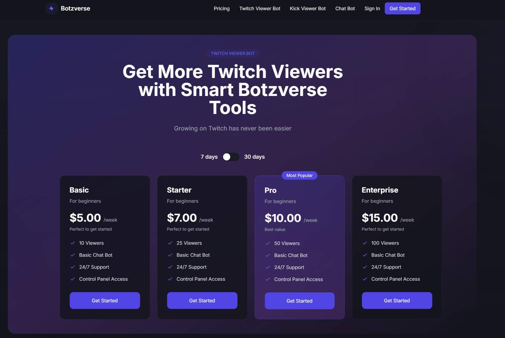 Kick and Twitch Services Kick and Twitch Services screenshot 1