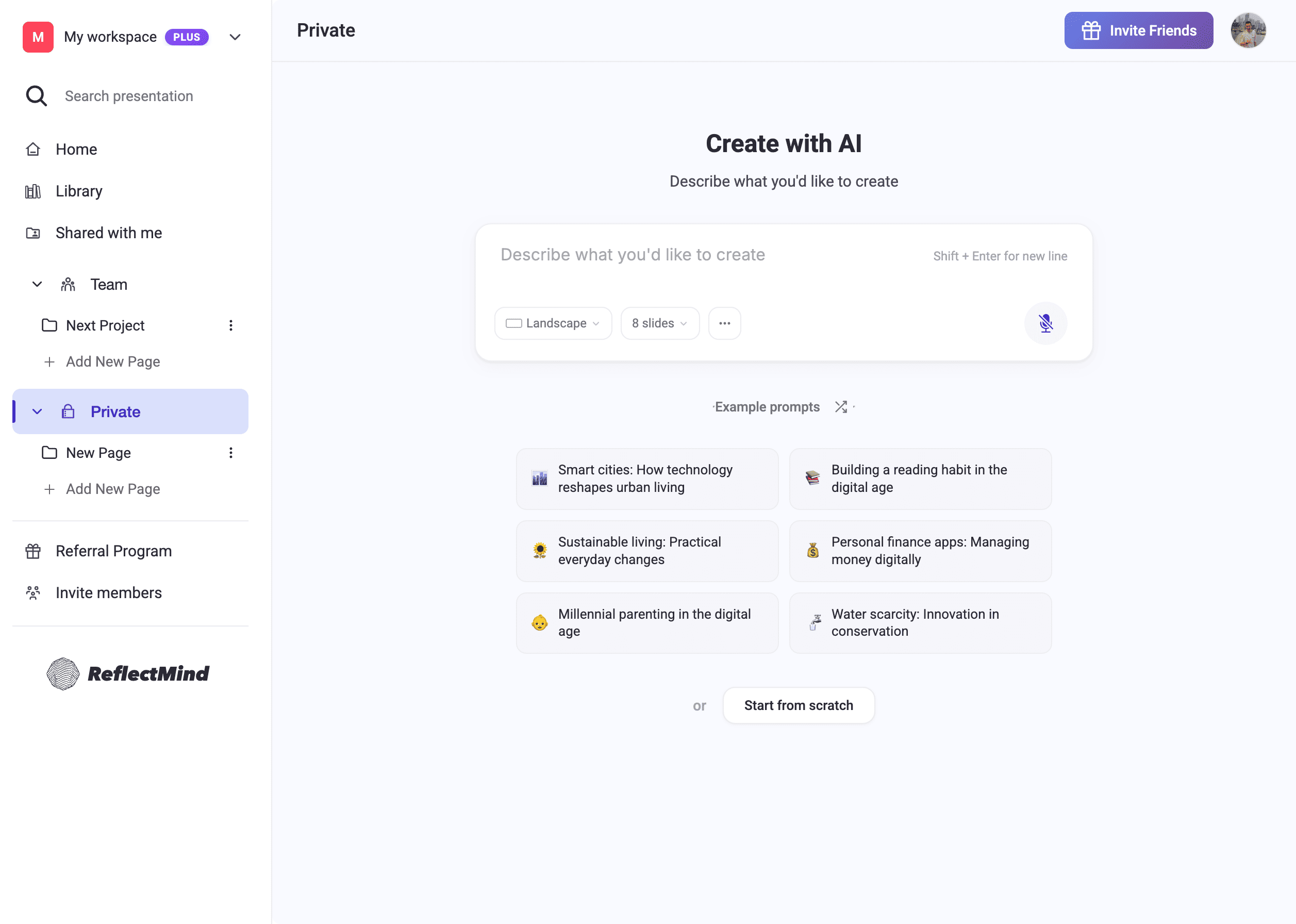 ReflectMind - AI-Powered Presentation & Visual Content Platform ReflectMind - AI-Powered Presentation & Visual Content Platform screenshot 1