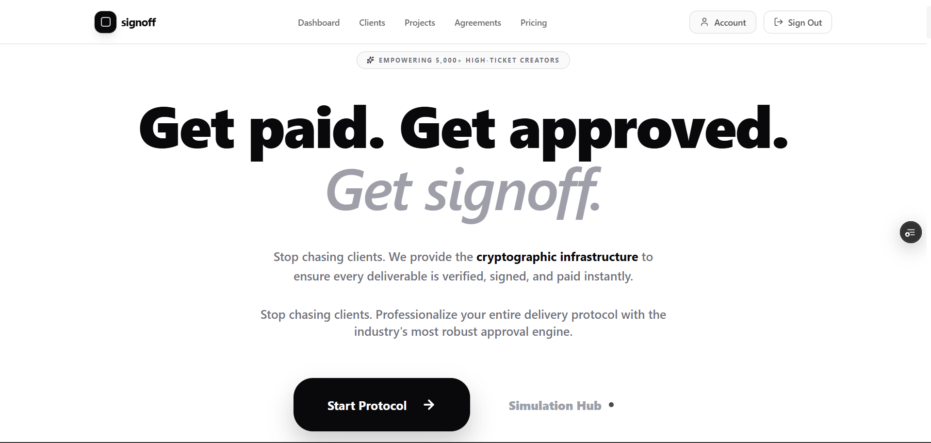 The signoff The signoff screenshot 1