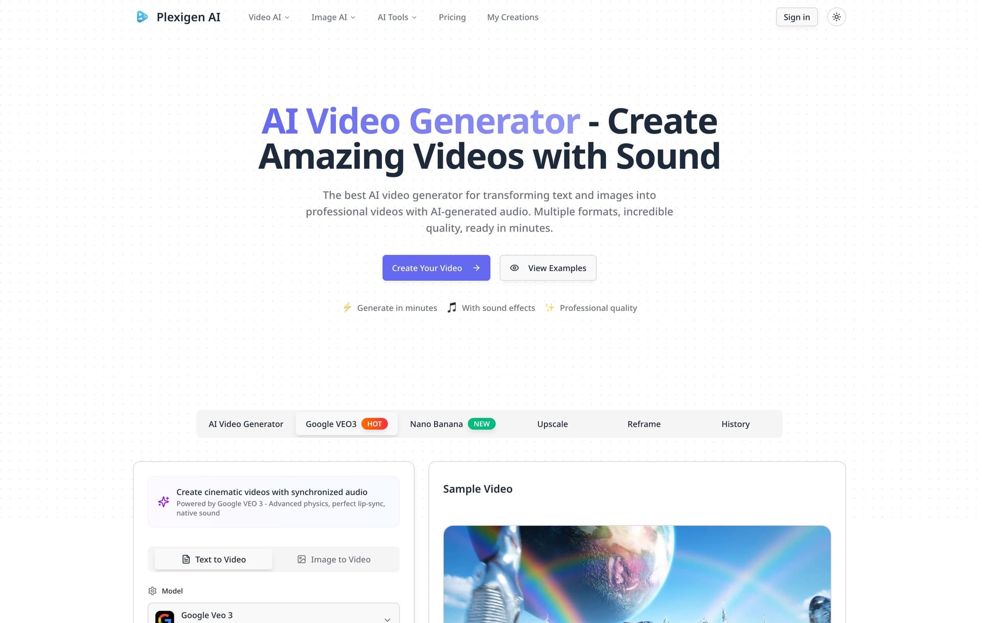 Plexigen AI - AI Video Generator with Sound Plexigen AI - AI Video Generator with Sound screenshot 1
