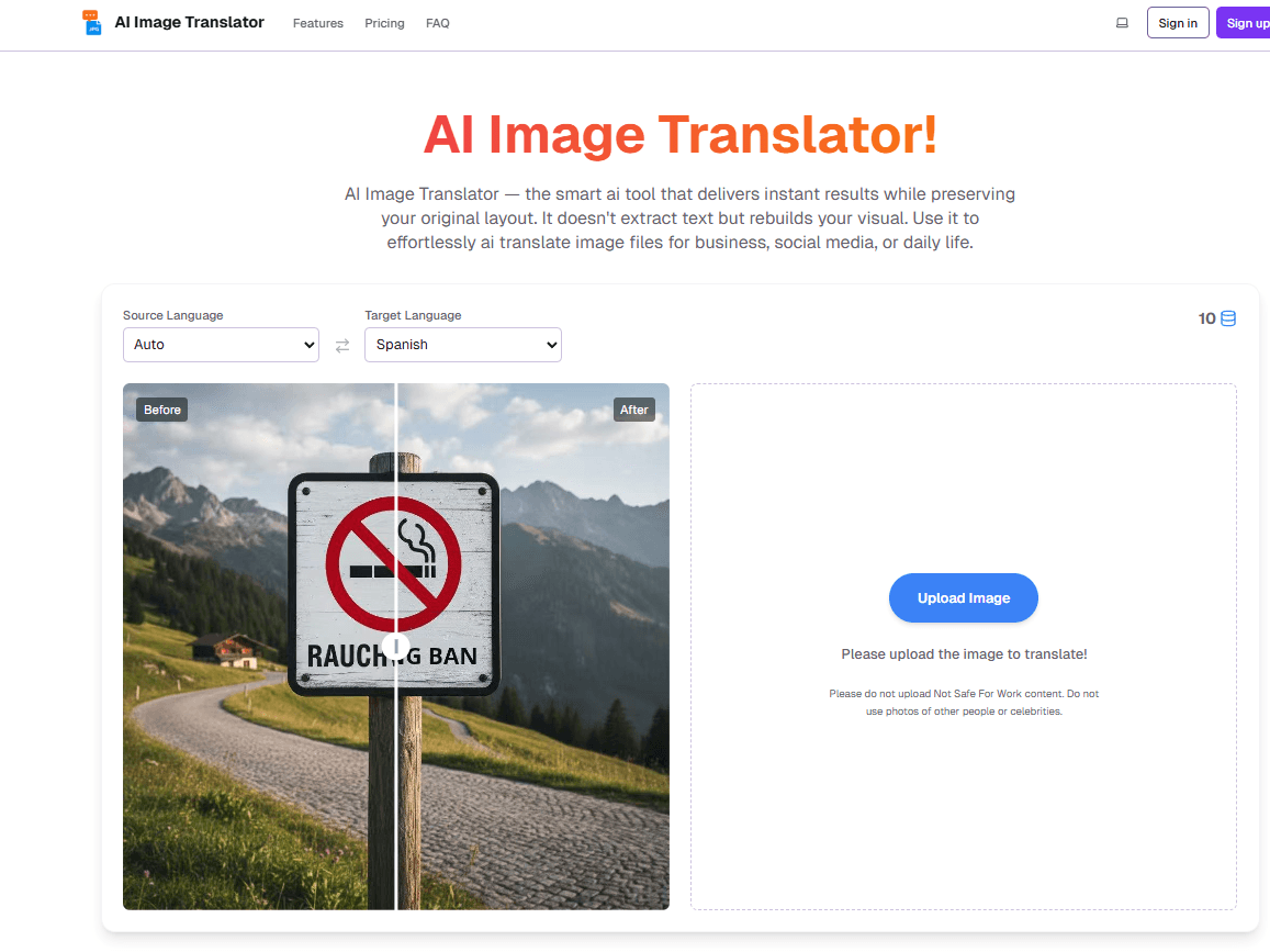 AI Image Translation Instant Global Reach AI Image Translation Instant Global Reach screenshot 1