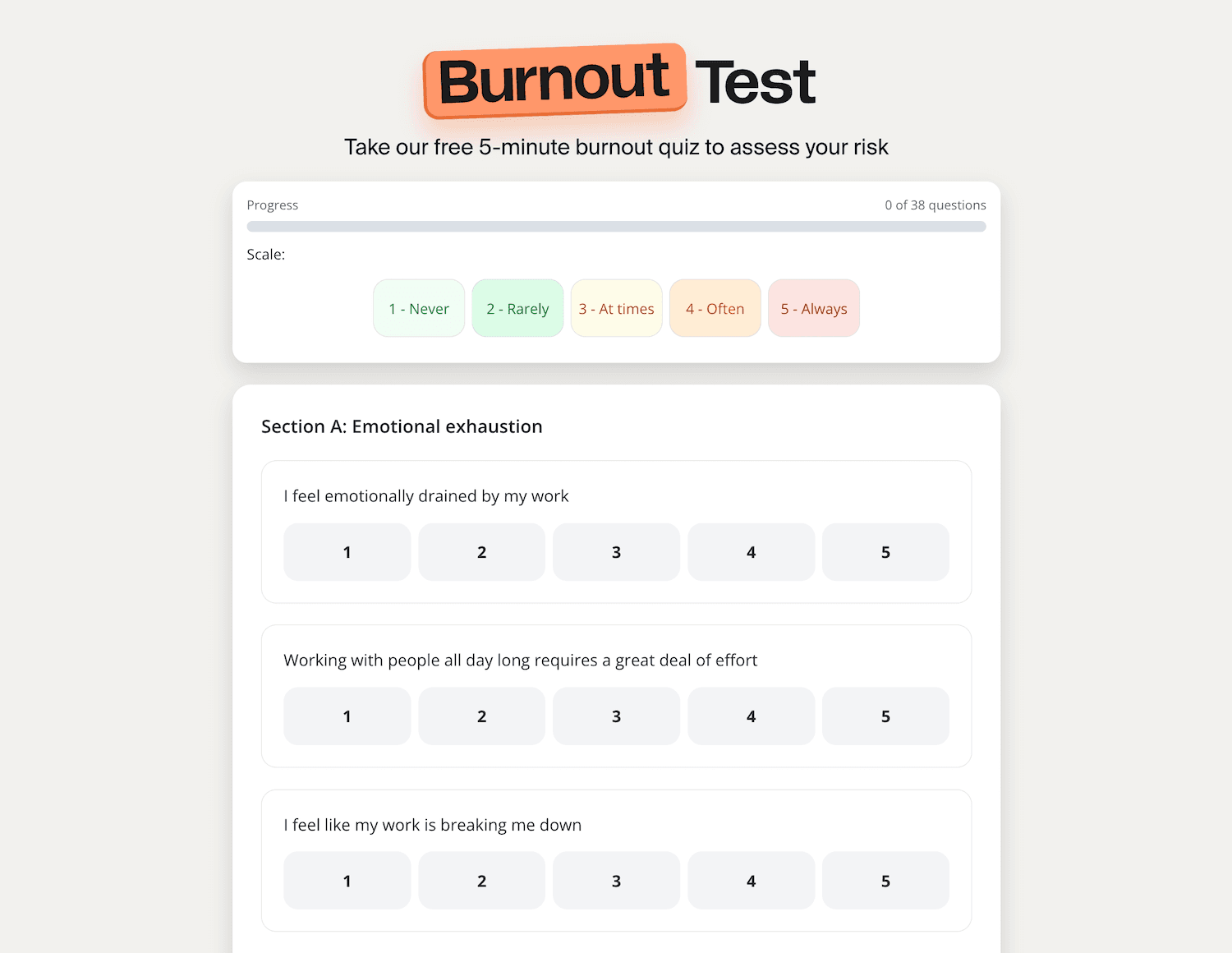 TripleTen Burnout Test TripleTen Burnout Test screenshot 1