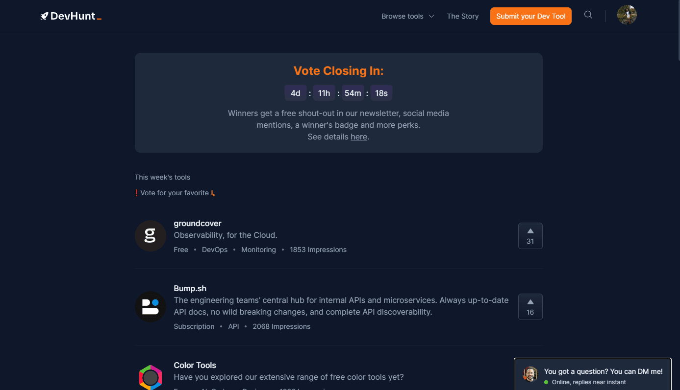 DevHunt DevHunt screenshot 1