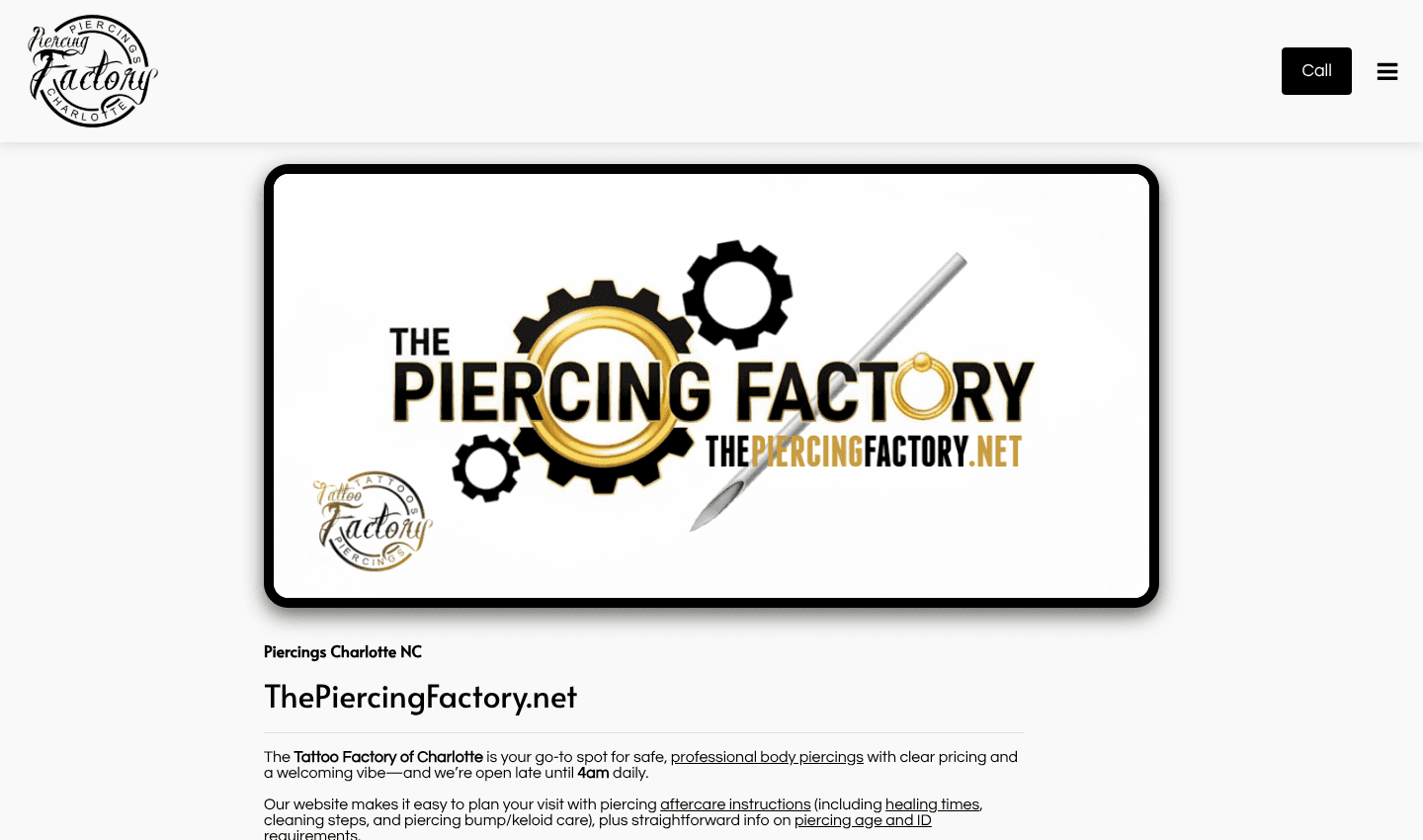 The Piercing Factory The Piercing Factory screenshot 1
