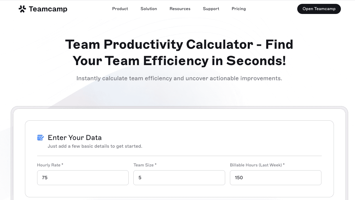 Free Team Productivity Calculator Free Team Productivity Calculator screenshot 1