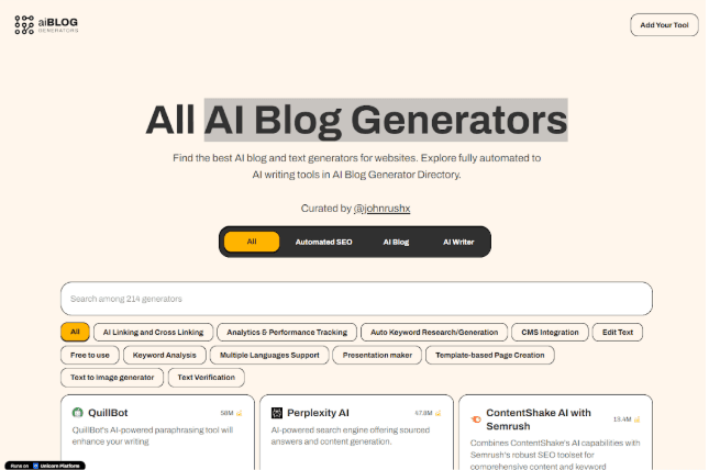 AI Blog Generators AI Blog Generators screenshot 1