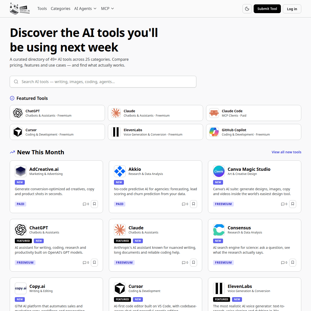 NextWeekAI — Find the Right AI Tool in Minutes NextWeekAI — Find the Right AI Tool in Minutes screenshot 1