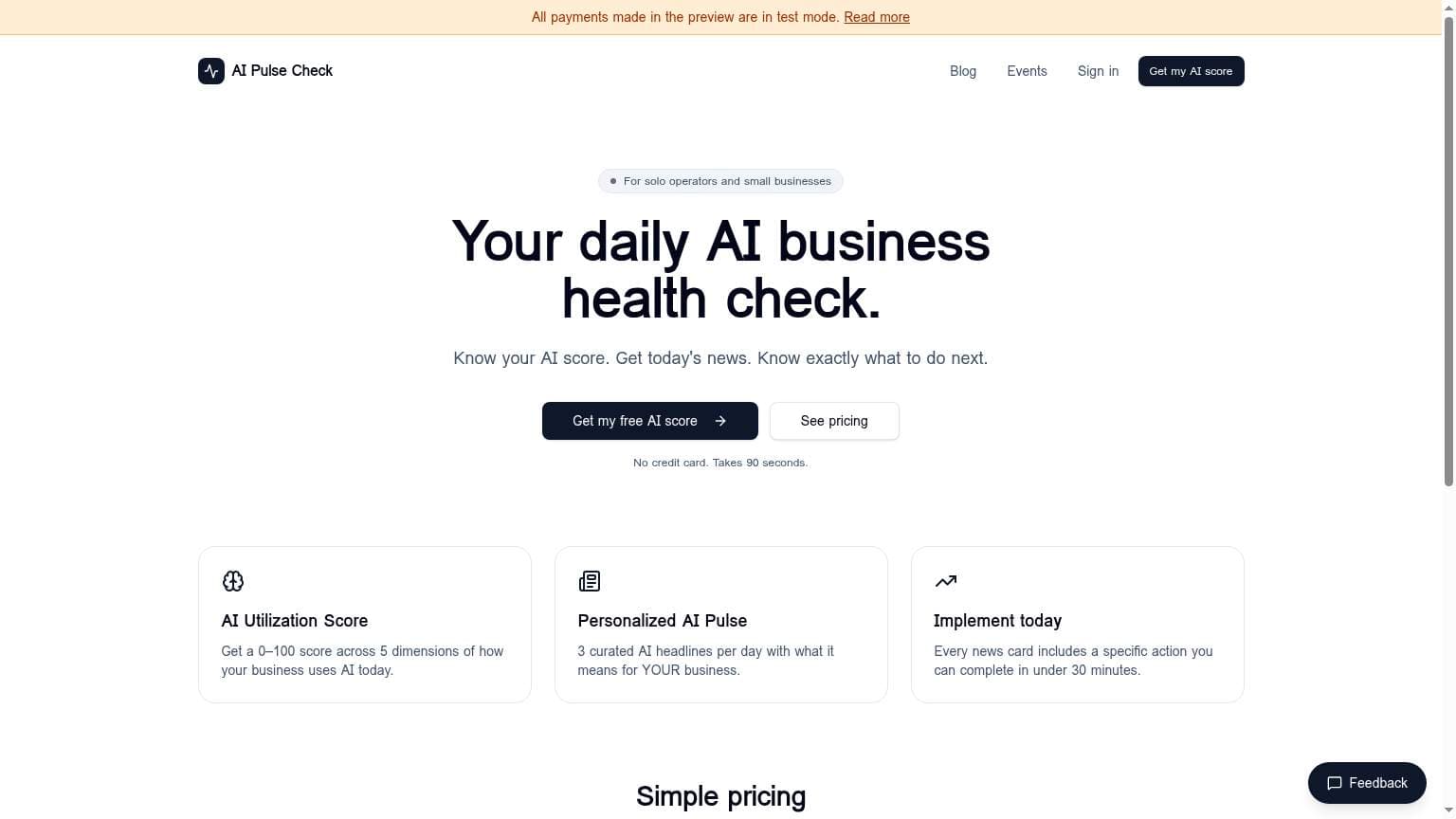 aipulsecheck.io aipulsecheck.io screenshot 1