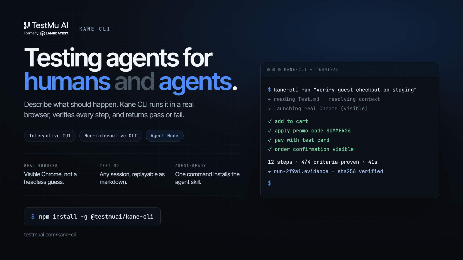 Kane CLI by TestMu AI Kane CLI by TestMu AI screenshot 1