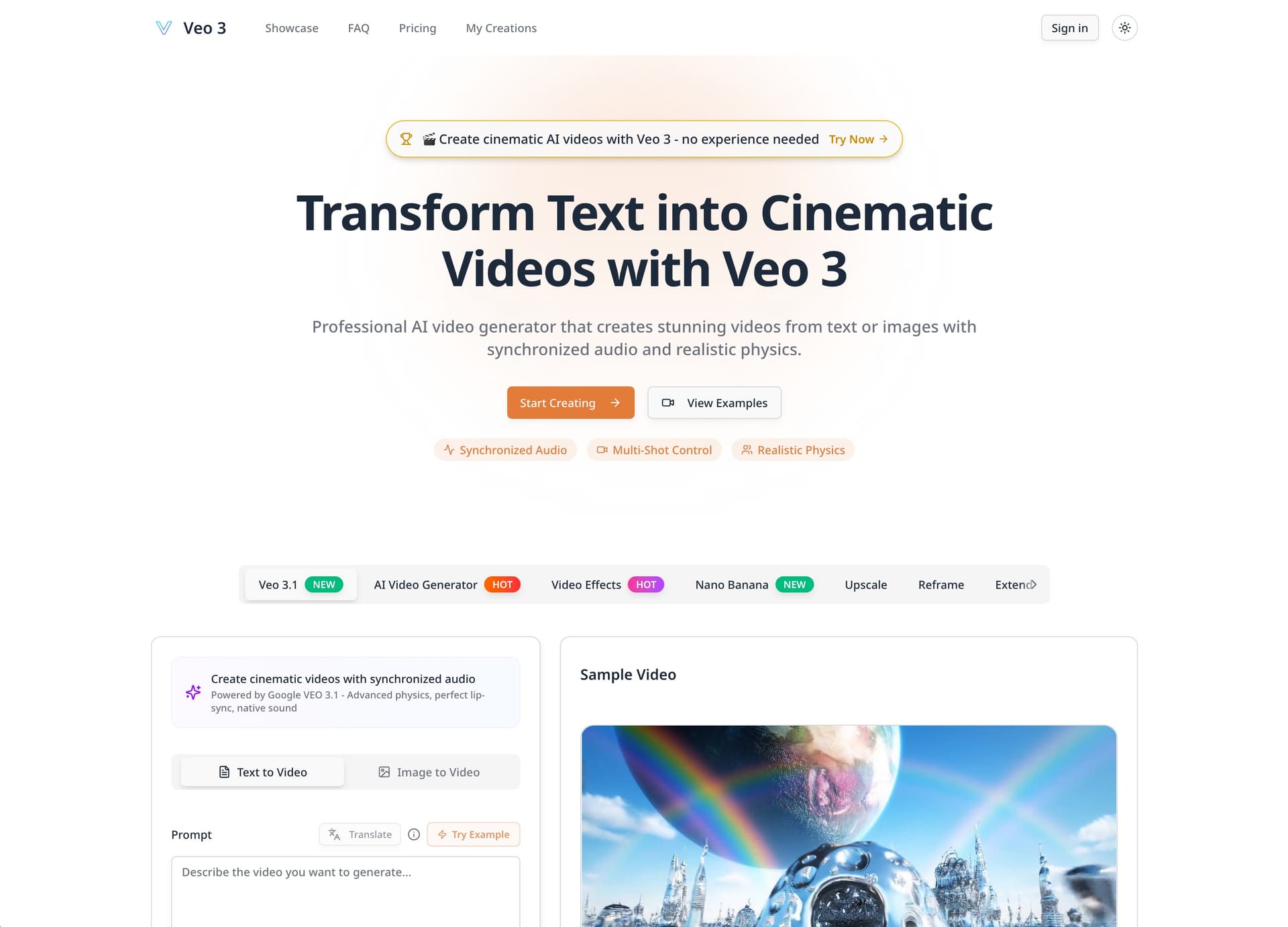 Veo 3 - Transform Text into Cinematic Videos Veo 3 - Transform Text into Cinematic Videos screenshot 1