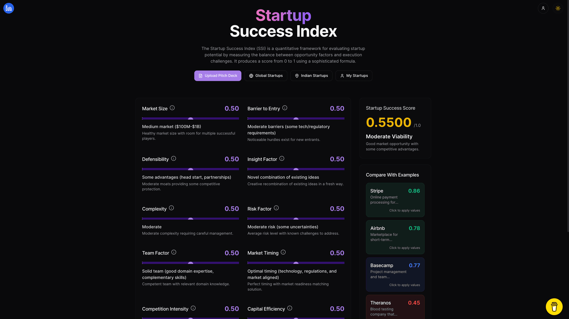 Startup Viability Calculator and Idea Generator Startup Viability Calculator and Idea Generator screenshot 1