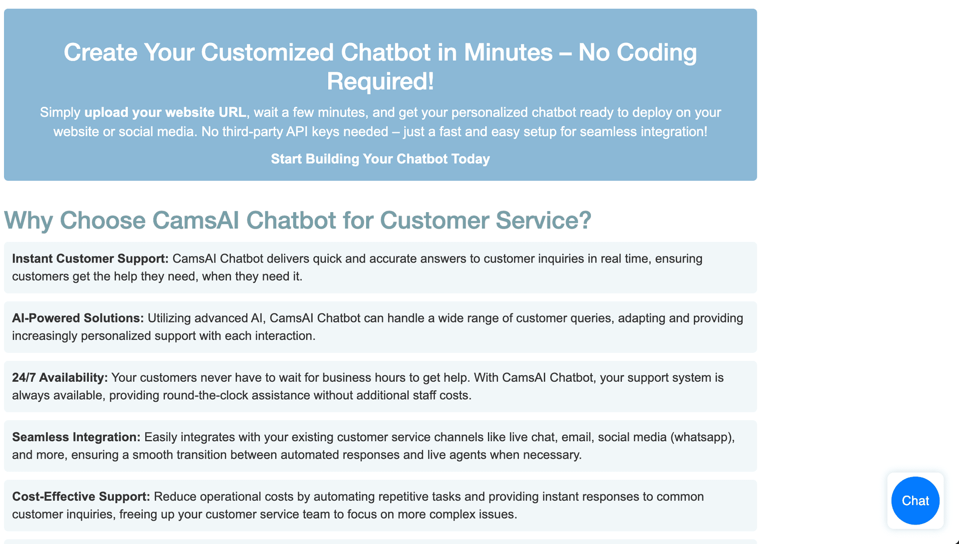 CamsAI Chatbot CamsAI Chatbot screenshot 1