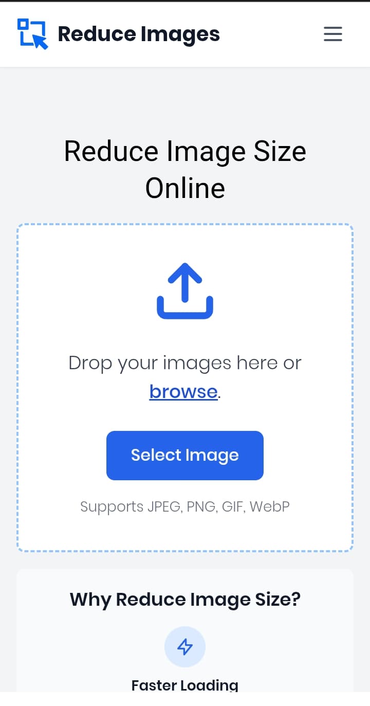Reduce Images Online Reduce Images Online screenshot 1