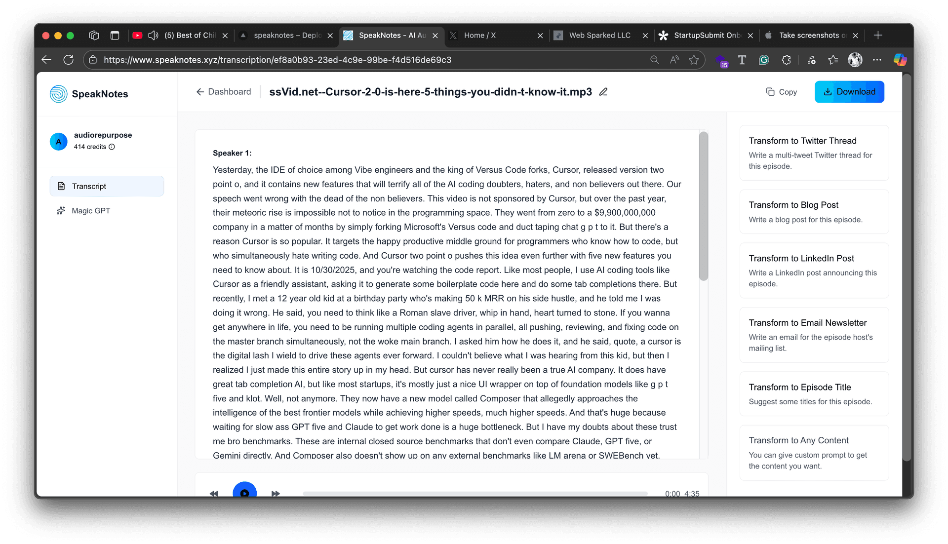 SpeakNotes.xyz SpeakNotes.xyz screenshot 1