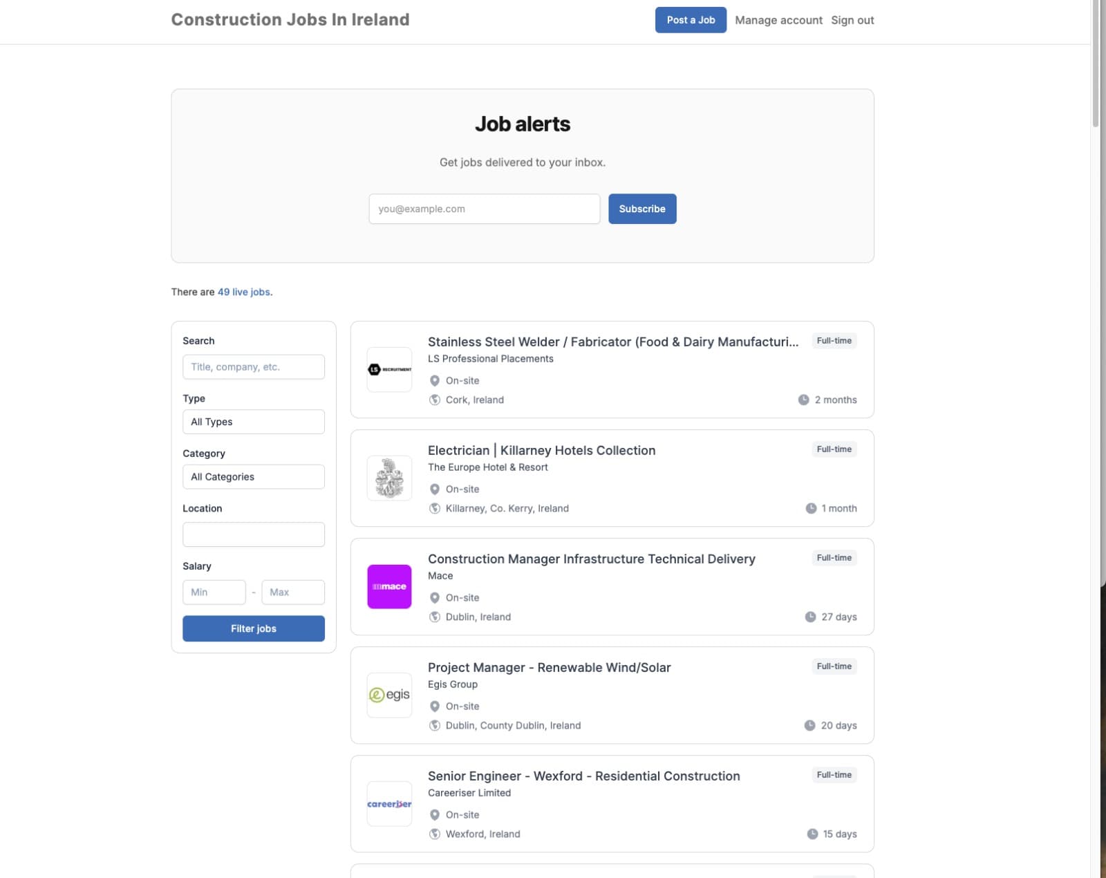 Construction Jobs In Ireland Construction Jobs In Ireland screenshot 1