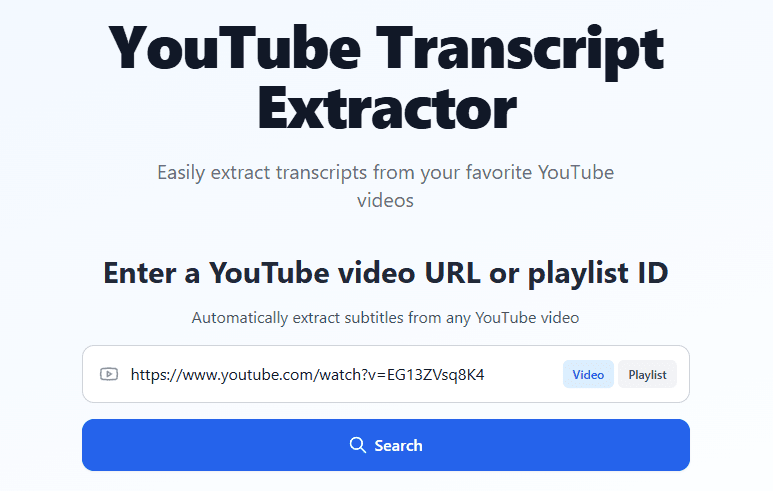 Youtube Transcripts Youtube Transcripts screenshot 1