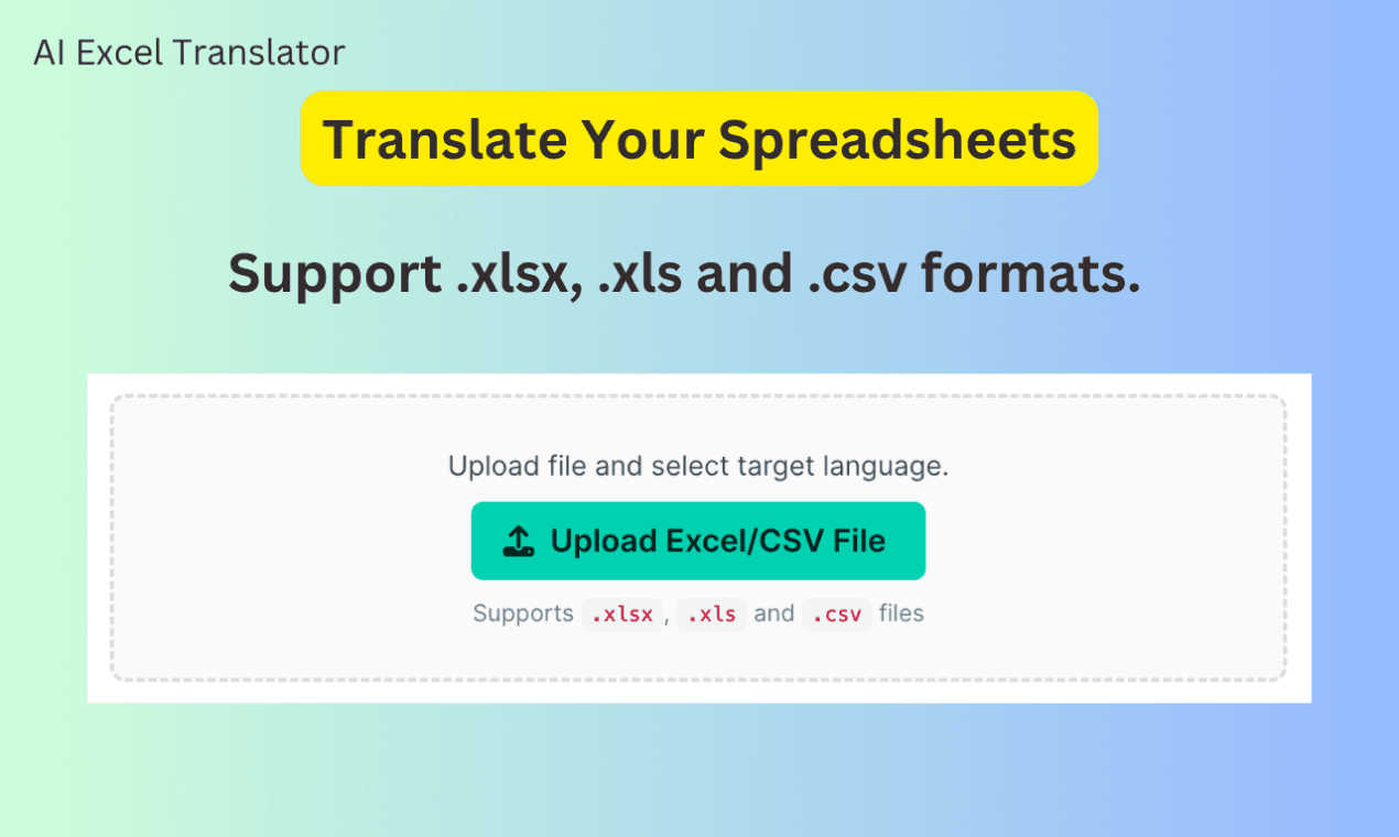 AI Excel Translator AI Excel Translator screenshot 1
