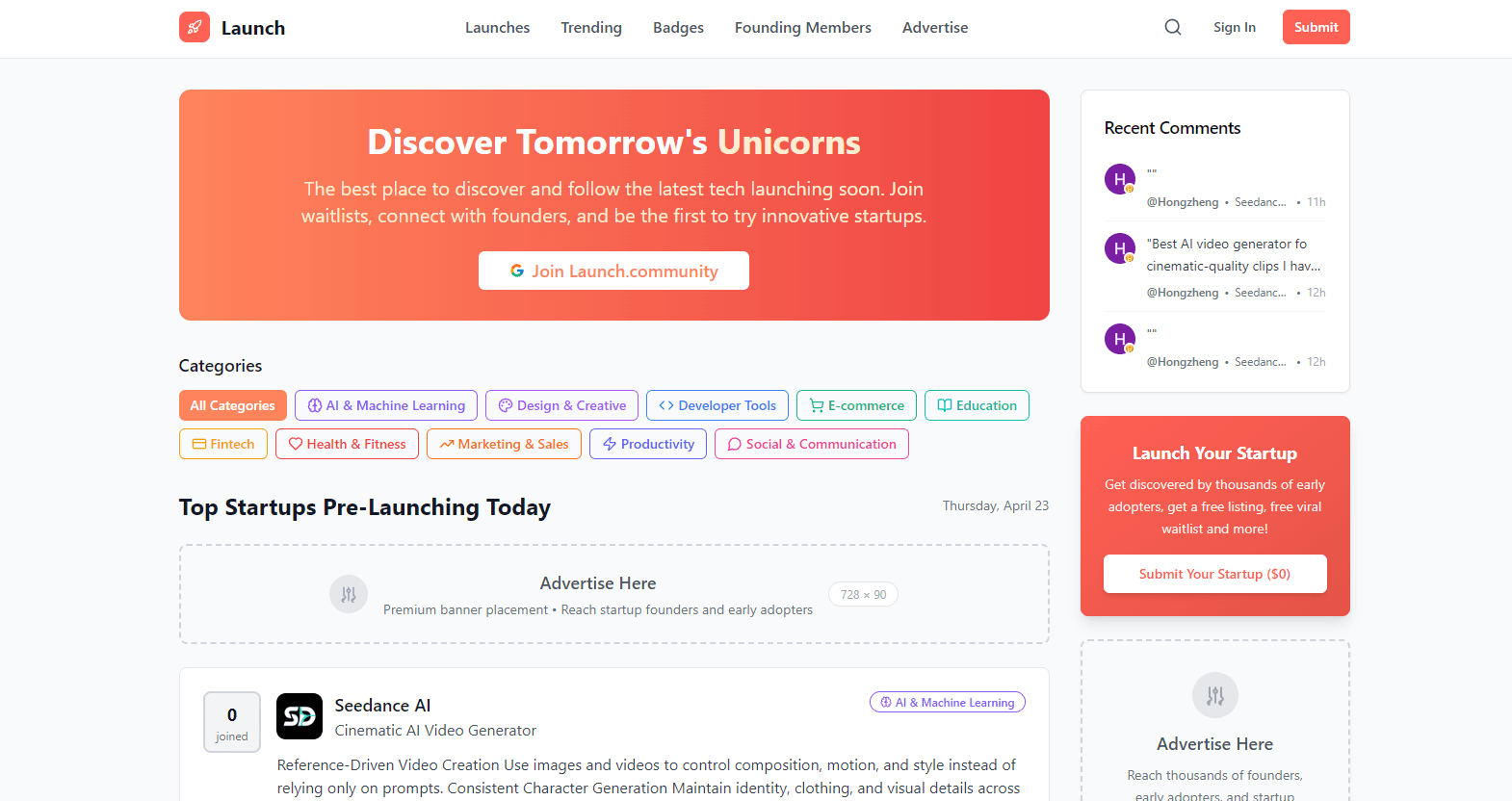 Launch Community Launch Community screenshot 1