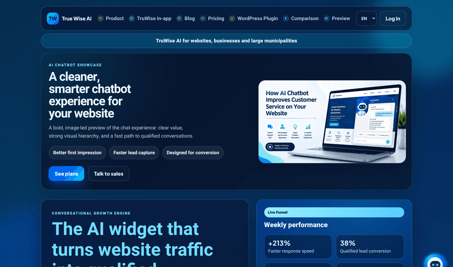 True Wise AI | AI Chatbot for Websites True Wise AI | AI Chatbot for Websites screenshot 1